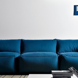 Синий бескаркасный диван купить в Киеве недорого