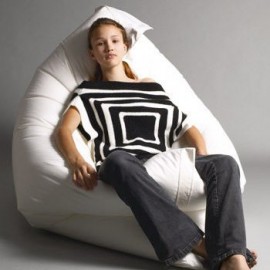 Белое кресло подушка мат из оксфорда