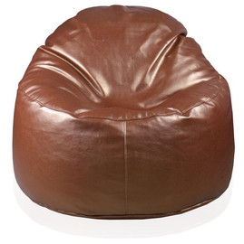 Кресло пенек из экокожи коричневого цвета