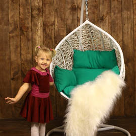 Купить белое подвесное кресло для детской недорого