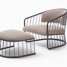 Комплект мебели в стиле лофт кресло+пуф