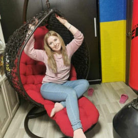 Купить кресло кокон плетенное с подставкой для ног в Киеве