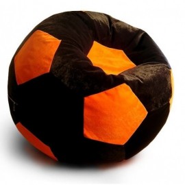 Велюровое кресло мяч черно оранжевого цвета