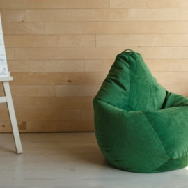 Зеленое кресло груша из велюра в Украине