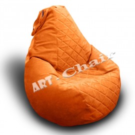 Оранжевое стёганое бескаркасное кресло
