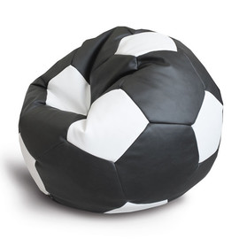 Черно бежевый кресло мешок мяч из экокожи по низкой цене